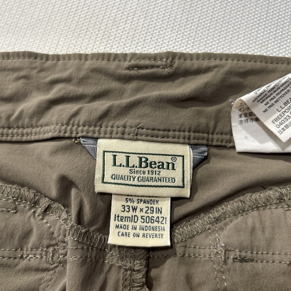 L.L. Bean Cresta 506421 Brown Cargo Stretch Water Resistant Hiking Pants 33x29 - Picture 9 of 12
